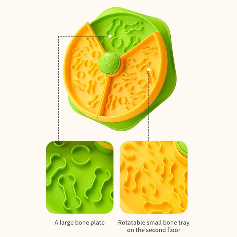 Slow Feeder Dog Bowls,Double Layer Anti-Choking Puzzle Dog Food Bowls, Non-Slip Interactive Puzzle Feeder, Interactive Feeding Slow Down Eating, Suitable for Small/Medium/Larger Dogs