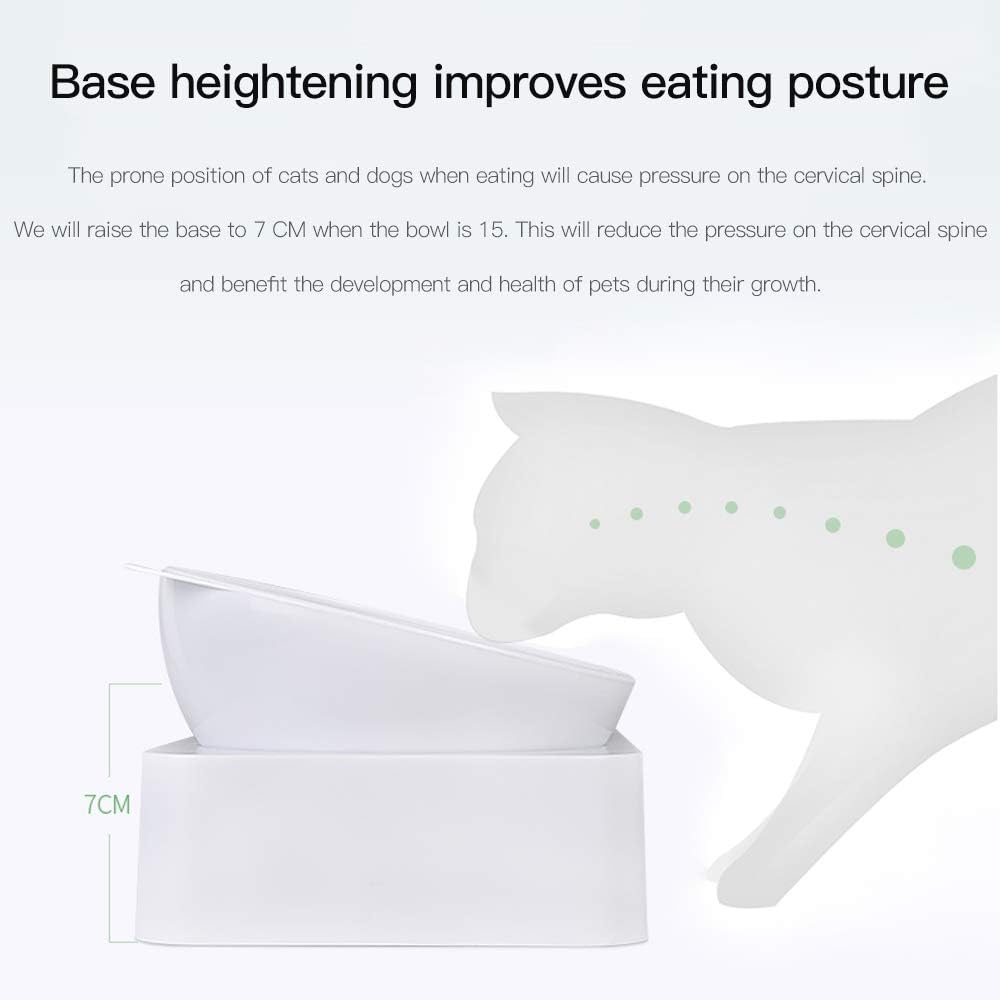 Marchul Cat Bowls, Pet Food Bowls, 15° Tilted Cat Bowl for Indoor Cats, Dog Food and Water Bowl Set