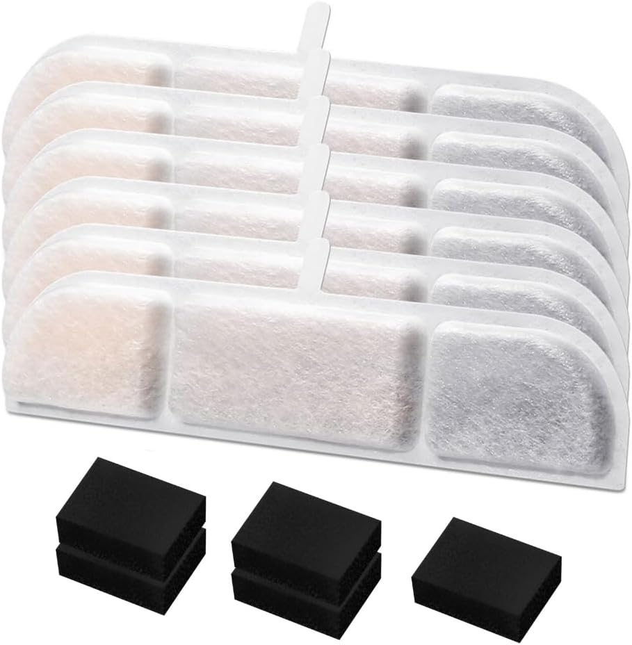 6PCS Cat Fountain Filter Sponges Dog Water Dispenser Filtration System Filters
