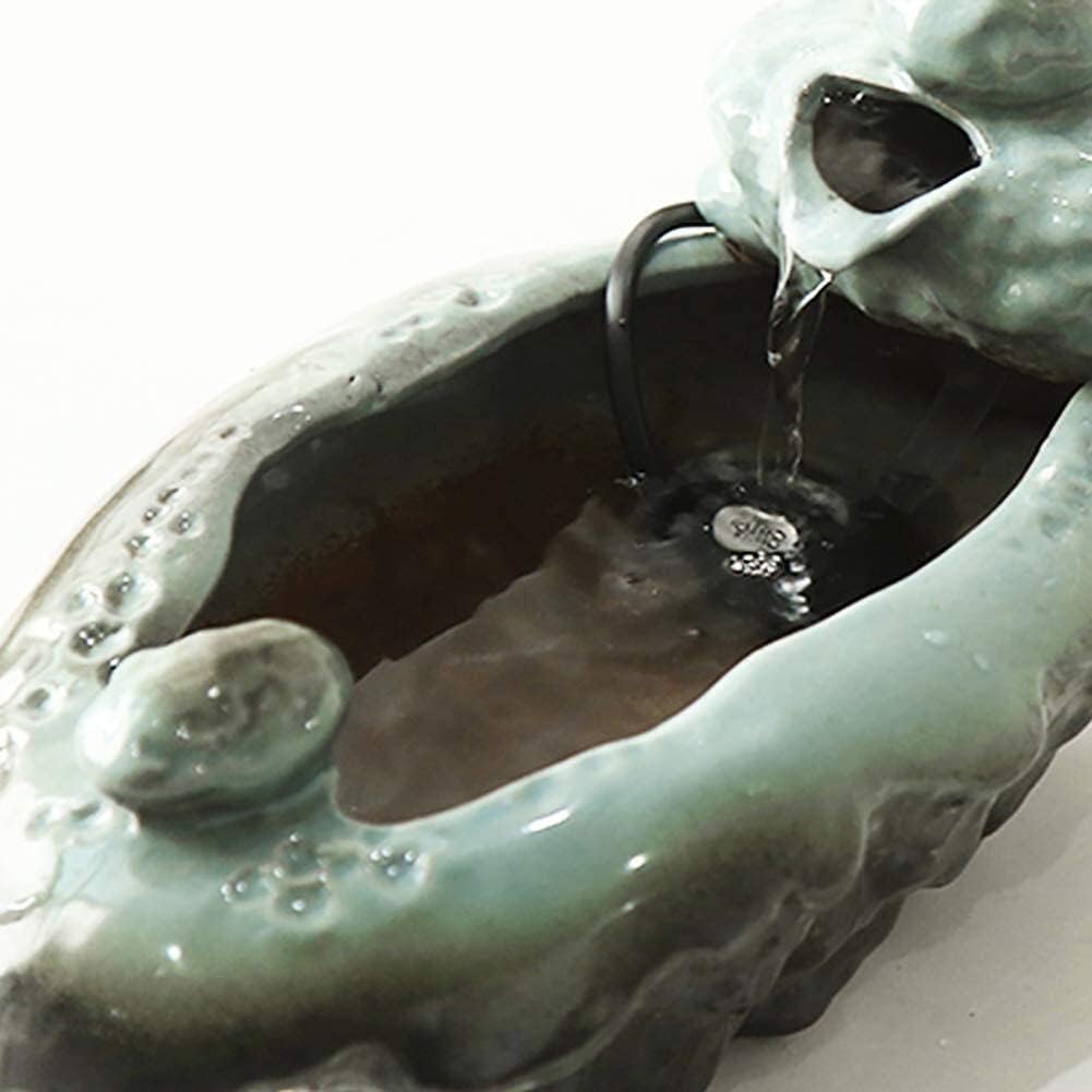Fountain Pet Water Dispenser Ceramics Pet Water Fountain Automatic Circulation Water Flowing Fountain Cat Dog Filtered Water Super Quiet Pet Supplies Pet Water Dispenser (Color : Green)