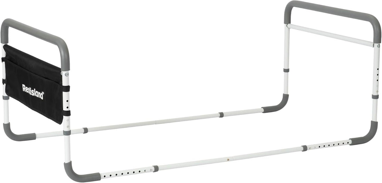 Dual Bed Side Hand Rail, Bed Assist Rail Adjustable Medical Hospital Assistive Devices Bed Rails for Elderly Adults, Fits Queen, Full & Twin Beds