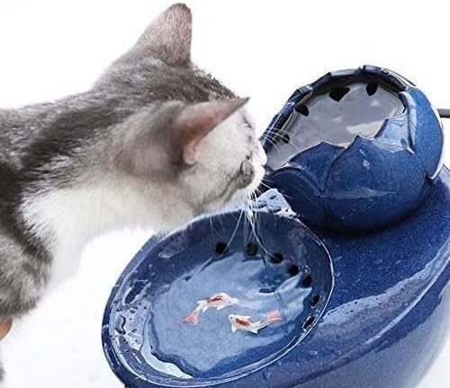 Fountain Pet Drinking Fountain Automatic Circulation Cat Water Dispenser Pet Supplies Flowing Water Dog Cat with Live Water Basin Pet Water Dispenser (Color : Black) (Blue)