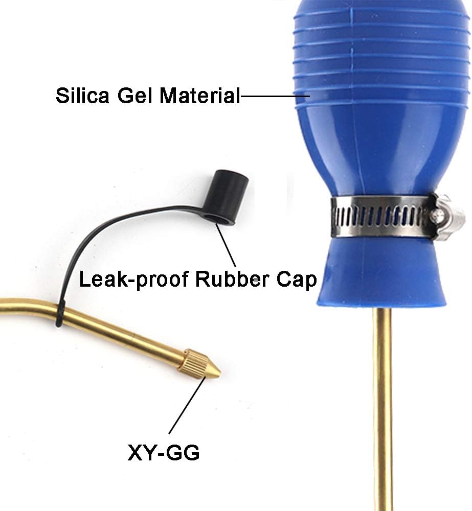 Bug Treatment Powder Duster/Large Diatomaceous Earth Bulb Duster/Powder Applicator/Garden Applicator/Bulb with Long Copper Tube for Indoor and Outdoor Insect Treatment Blue