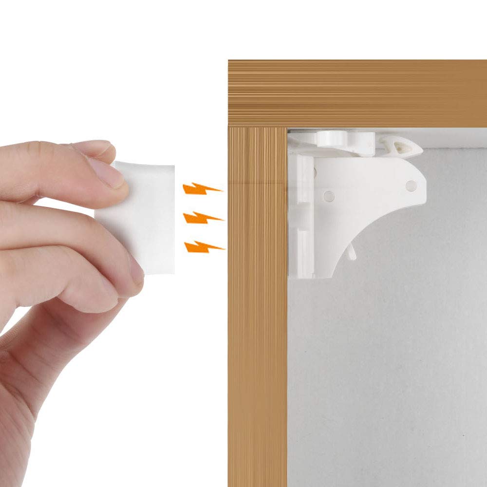 Vmaisi Adhesive Magnetic Cabinet Locks for Babies (8 Locks and 2 Keys)