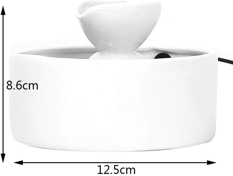 Smart Cute Love Heart Fountain Cat and Dog Small Animal Special Water Dispenser Ultra-Quiet Automatic System Pet Supplies (Color : White)
