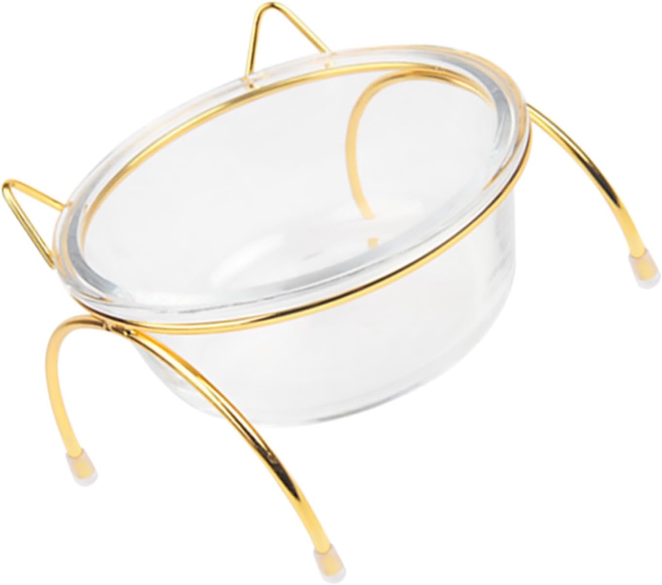Milisten Elevated Glass Cat Bowl with Slant Design and High Stand, Raised Pet Feeding Dish with Neck Guard, Single Tilted Cat Food Bowl for Comfortable Eating