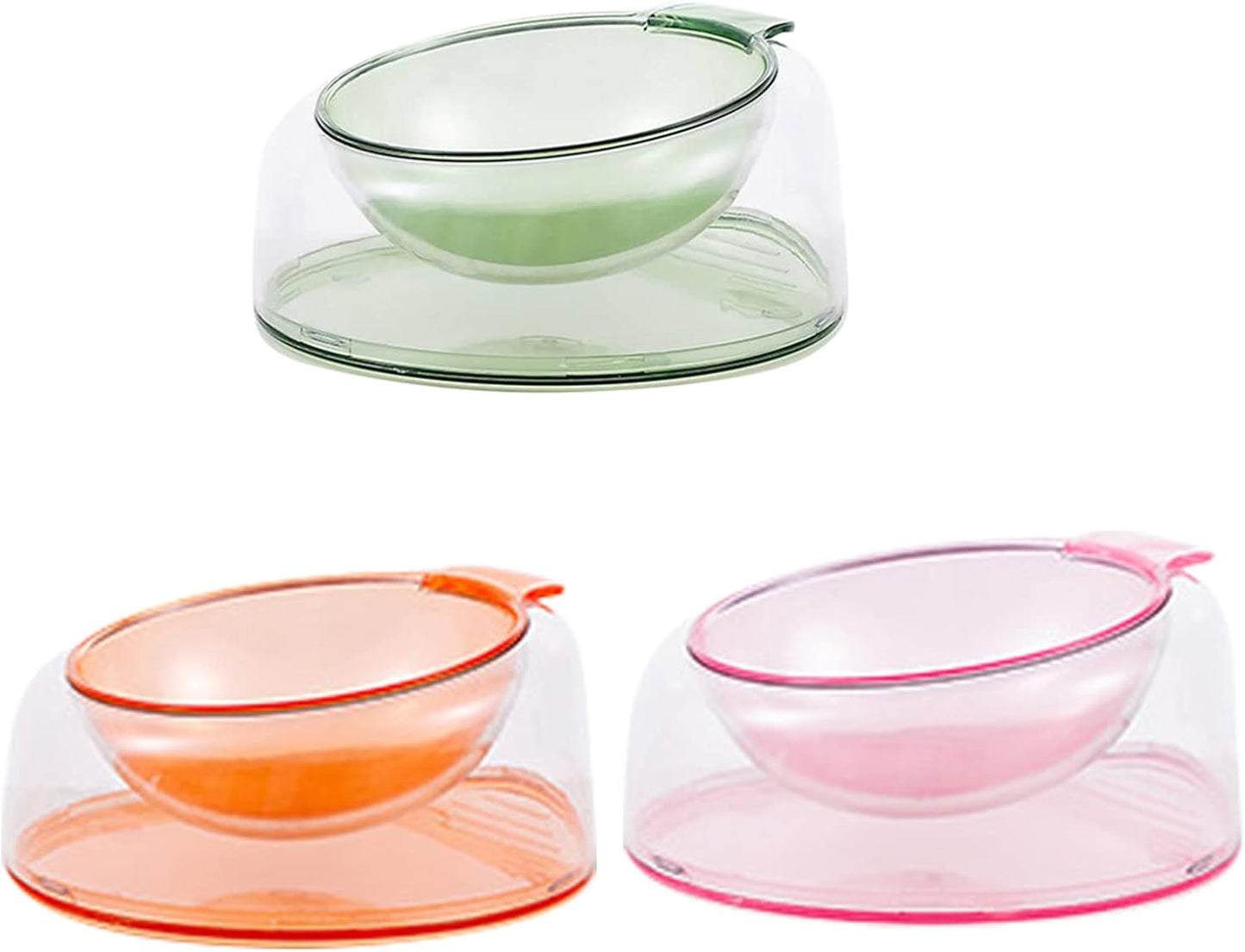 Pet Dishes Bowls with Stand for Kitten Small Dogs Food & Water Bowl 3 Tilted Elevated Bowl Protect Pet