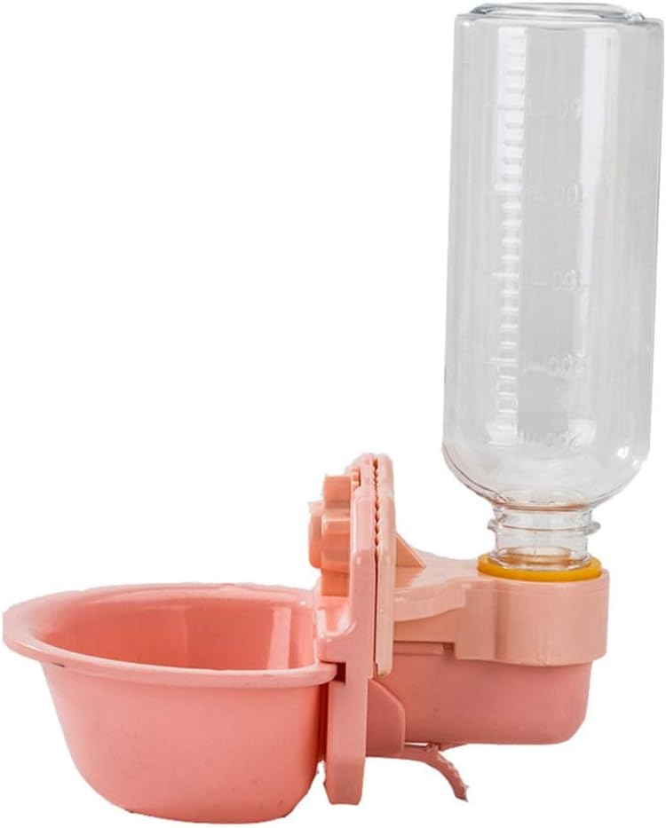 Pink Pet Drinking Fountain, Pet Automatic Drinking Fountain, Hanging Type NonWet Mouth Automatic Feeding Kettle