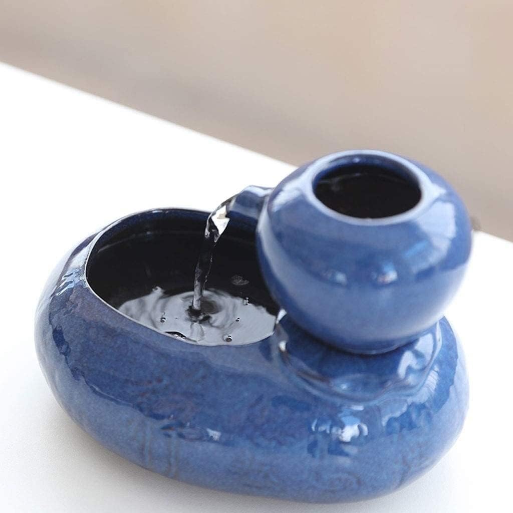 Fountain Pet Suppties Cat Water Fountains, Ceramic Pet Water Dispenser for Dogs and Kitten with Filter, Automatic Organic Filter Silent NonSlip Pet Water Dispenser (Color : Blue) (Brown)