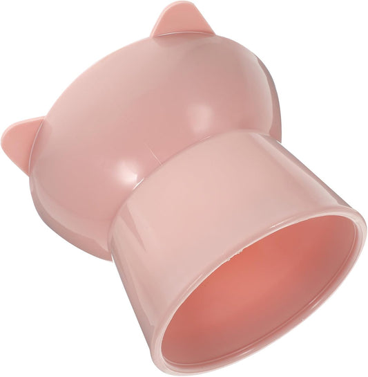 Milisten Elevated Pet Food Bowl with Neck Guard Raised Tilted Footed Feeder Cat Dog Slow Feeding Dish Pink for Small Pets