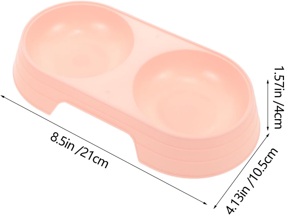 Happyyami Anti-Tip Double Cat Feeding Bowl Feeder Tray Elevated Design Easy to Food and Water Dish for Cats and Small Dogs