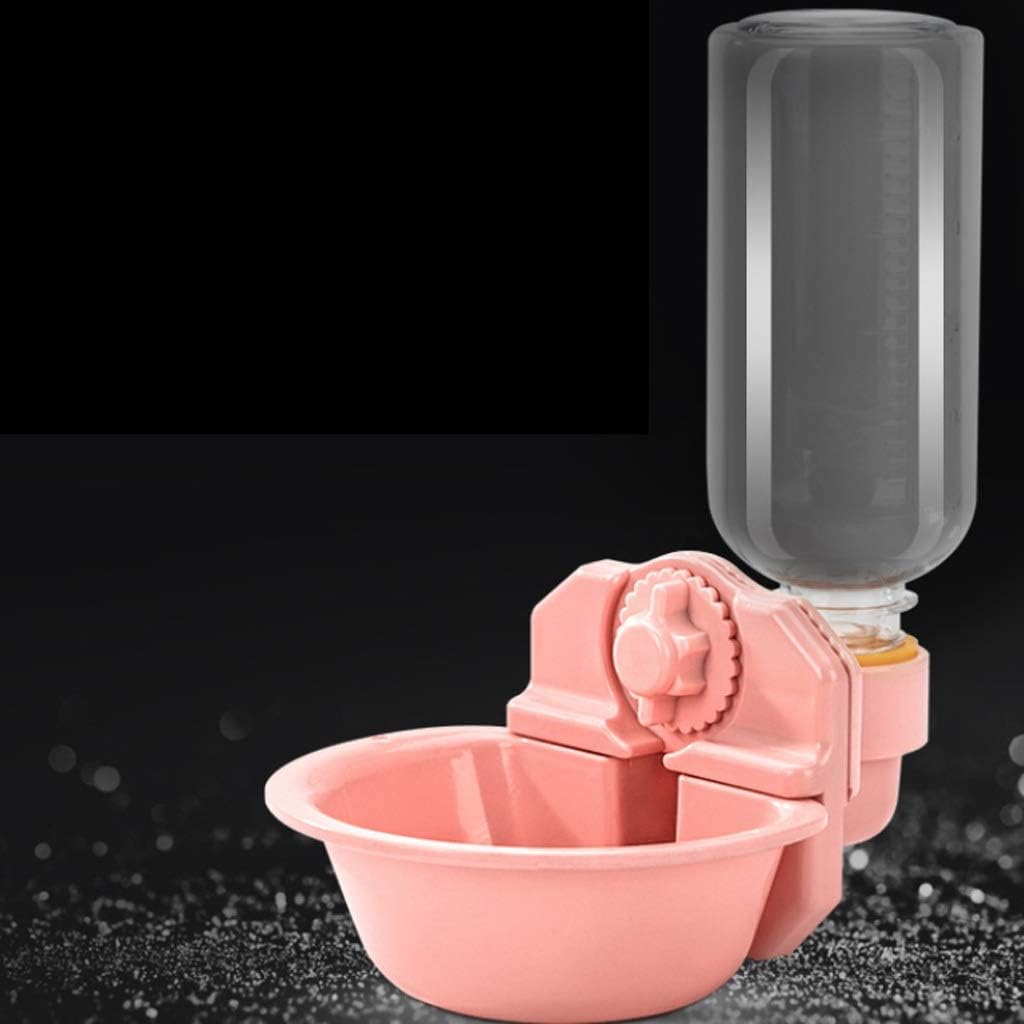 Pink Pet Drinking Fountain, Pet Automatic Drinking Fountain, Hanging Type NonWet Mouth Automatic Feeding Kettle