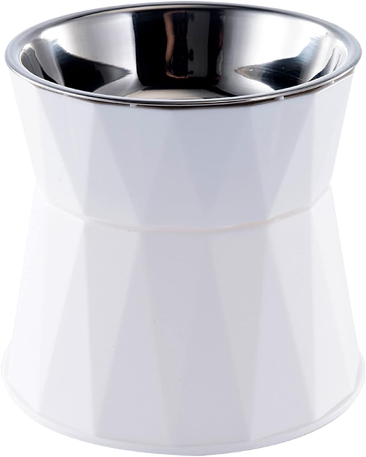 Elevated for Bowls Small Dog Raised Feeding Dish Stainless Steel Bowl with Stable Stand Feeder for Cats and Pup Raised Bowls Elevated Pet Feeding Station for Indoor Cats Dog Feeding, White