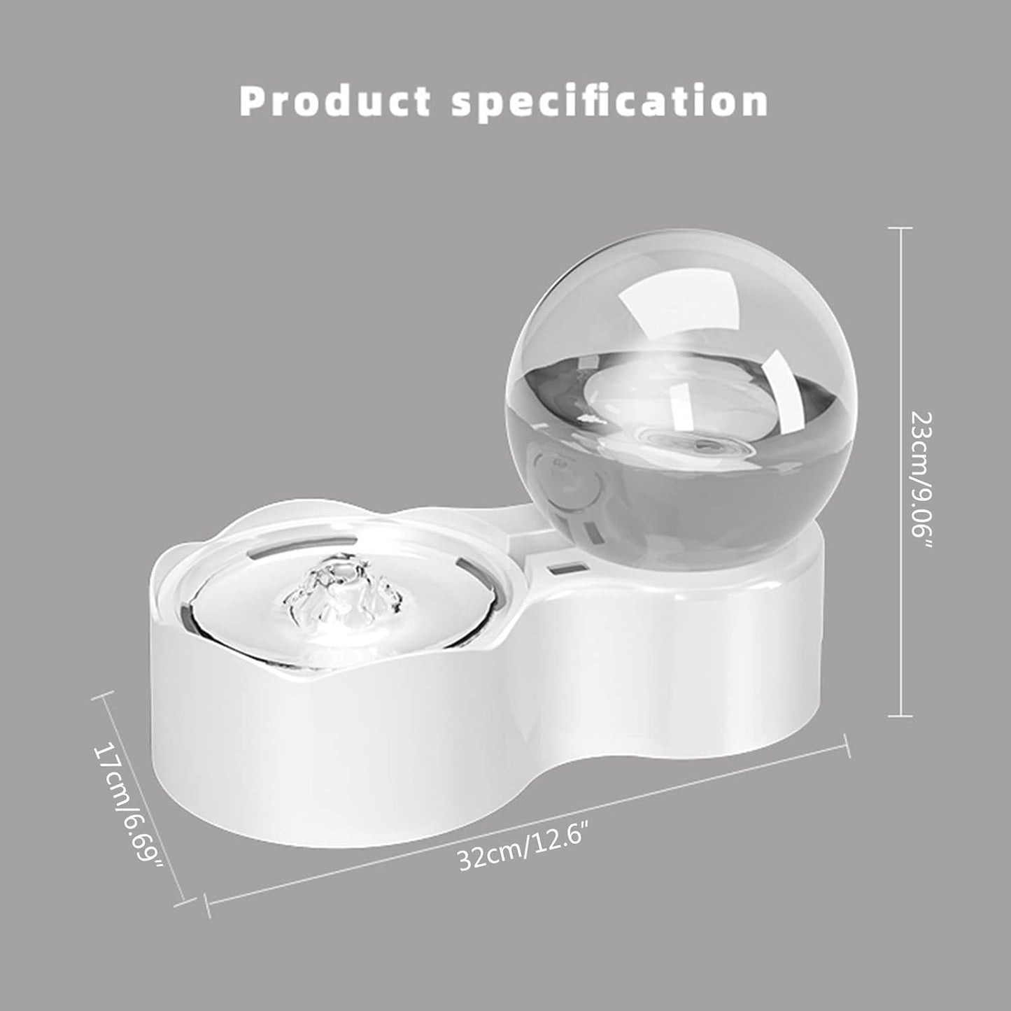 Cats Water Fountain Automatic Pet Drinking Bowl Quiet Water Dispenser 2300ml Large Water Capacity Filter Pad Filtration