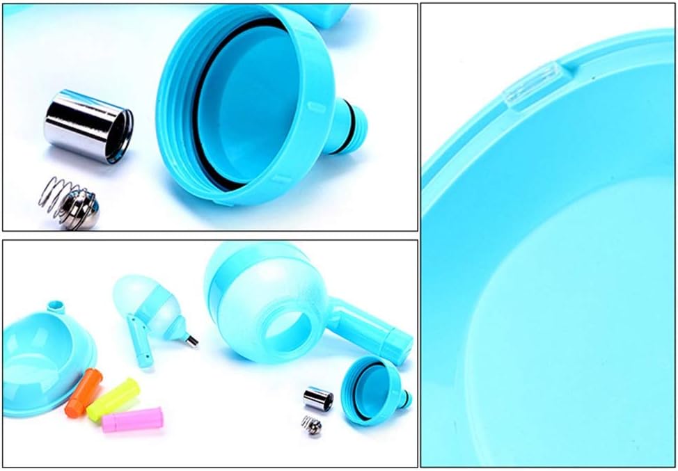 Stand Type Food Dish Pet Supplies Dog Food Bowl Automatic Water Drinker Dispenser Bottle Cats Drinking Fountain (Color : Blue) (Pink)