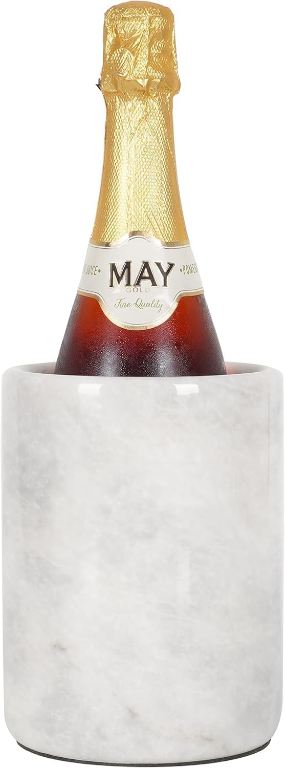 Radicaln Marble Wine Chiller Bucket 6.5" Inches White Handmade Beverage Cooler & Champagne bucket for Bar Accessories, Ideal Wine Bottle Holder & Small Cooler for Home Decoration