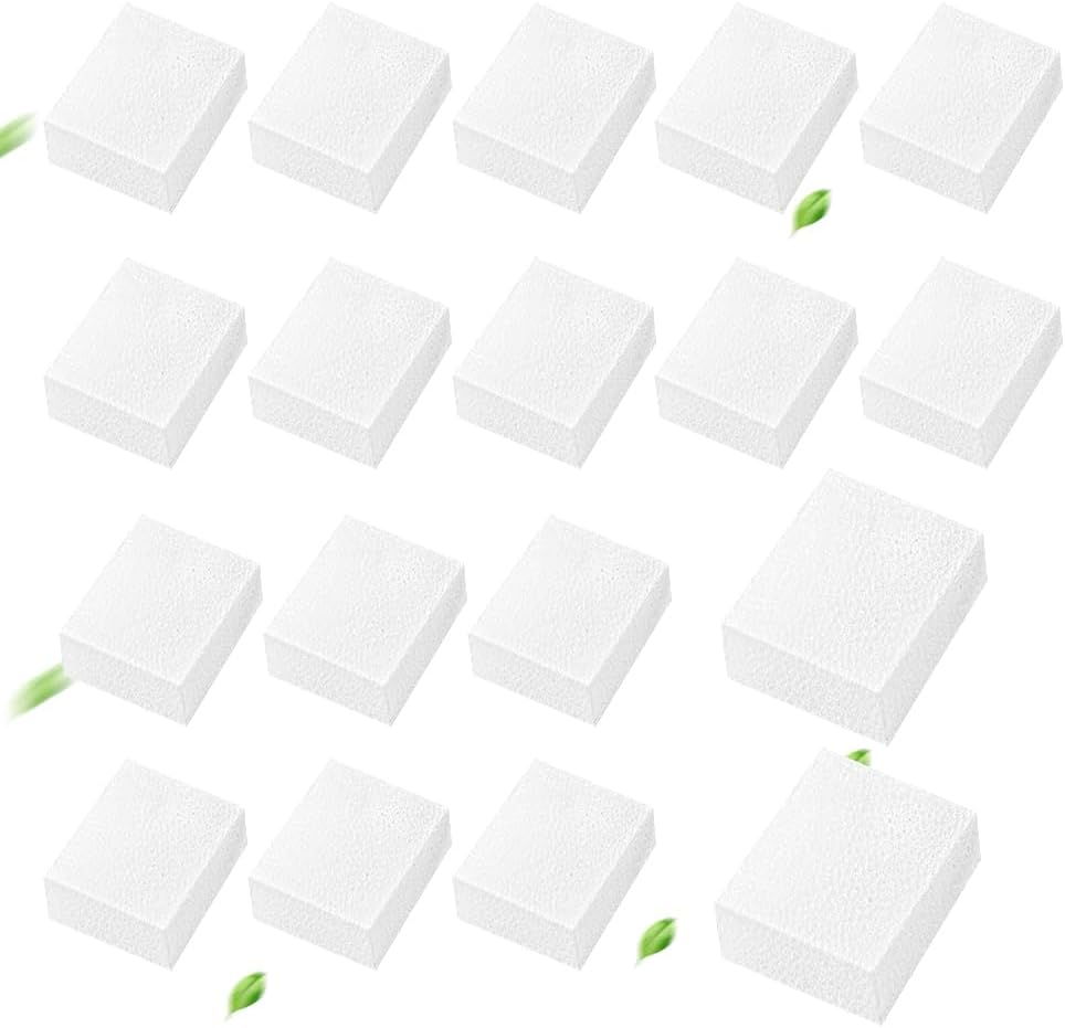 18 Pcs Cat Water Fountain Filter Pre Filters Sponge for 67oz/ 2l Pet Water Fountain Trimmable Foam Filter's for Dog Cat (White, 18 Sponges)