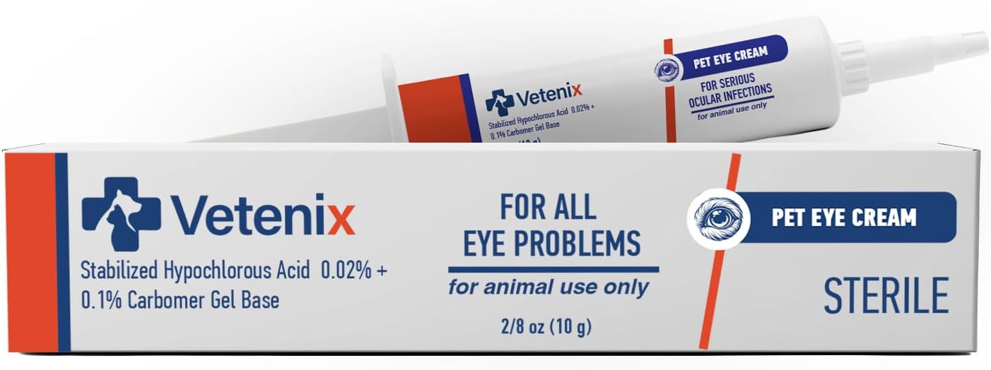 Pet Eye Cream - Natural Gentle Cleansing for Dogs, Cats, Cattle, Sheep, Horse, Bird 10 Gr. 1 Tube
