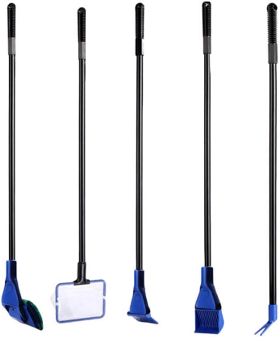 GreenJoy Aquarium Fish Tank Cleaning Kit - 5 in 1 Algae Scraper Set - Siphon Vacuum for Water Changing and Sand Cleaner (Cleaner Set)
