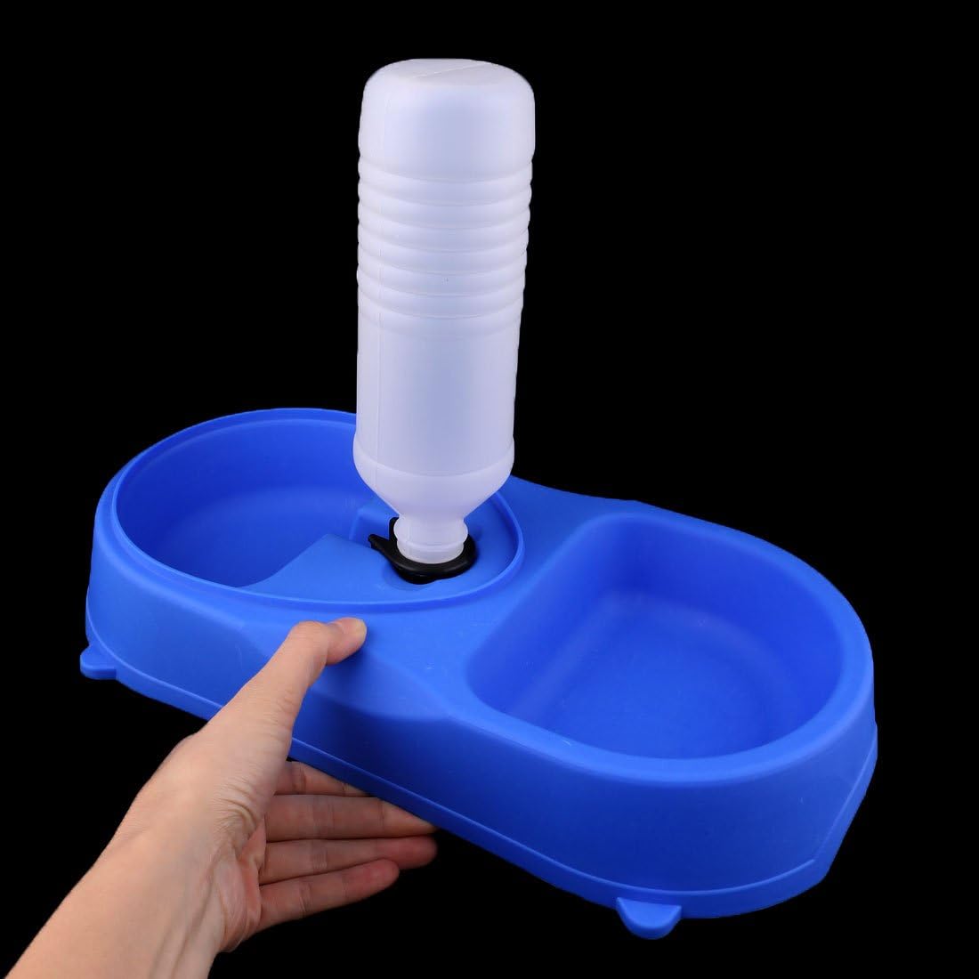 Plastic Puppy Dog Cat Pet Water Drinking Fountain Food Feeder Bowl Blue (id: 3aa 12c ed5 bd0 833