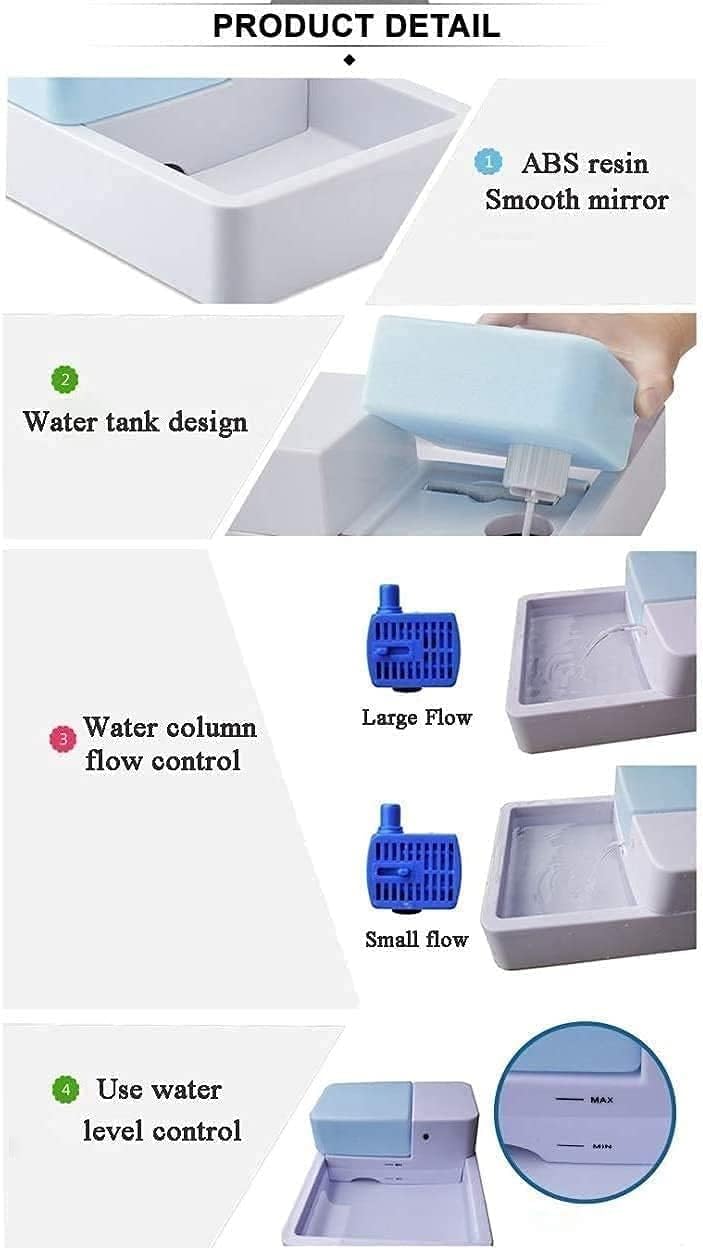 Pet Fountain 1.8L Automatic Cat Water Fountain Dog Water Dispenser for Cats Dogs Multiple Pets