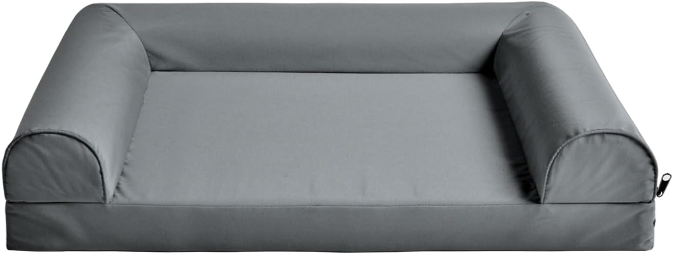 Dog Bed, Waterproof & Scratch-Resistant Puppy Mat for Small Dogs/Cats, Washable Pad Sofa Pet Bed with Removable Cover (Medium Size Grey)