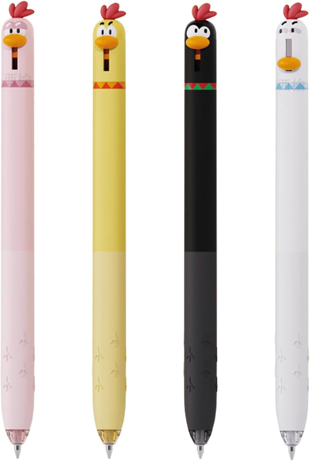4 Pcs Cute Gel Pens Cartoon Chick Retractable Pens 0.5mm Black Ink Writing Pen Kawaii Funny Chicken Pen for Girls Boys Women Men Office School Supplies (4Pcs Chick)