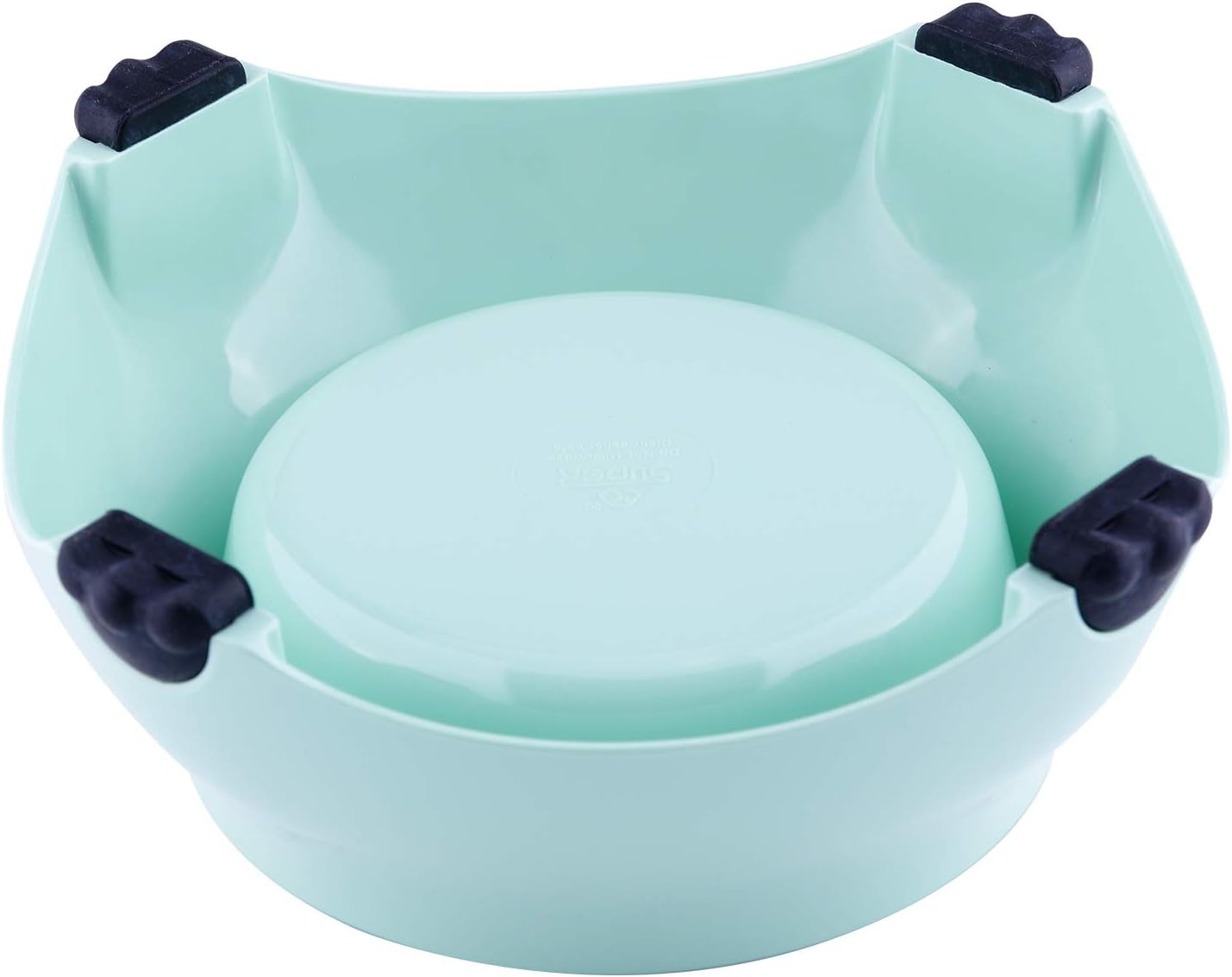 SuperDesign Raised Cat Bowls, Stainless Steel Bowl with Melamine Stand, Small Dog Bowls, Food and Water Pet Feeder, Anti-Slip Feeding Dish for Puppy and Kitty