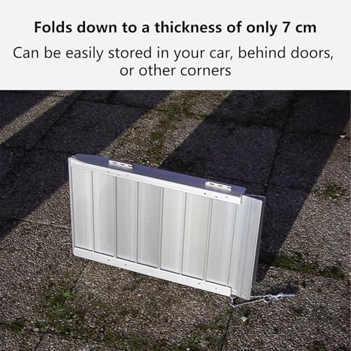 Heavy-Duty Foldable Pet Ramp for Car Access - Supports 300kg, Ideal for Large Dogs & Wheelchairs, Non-Slip Surface, Portable Handle, 61x73cm, Safe & Durable