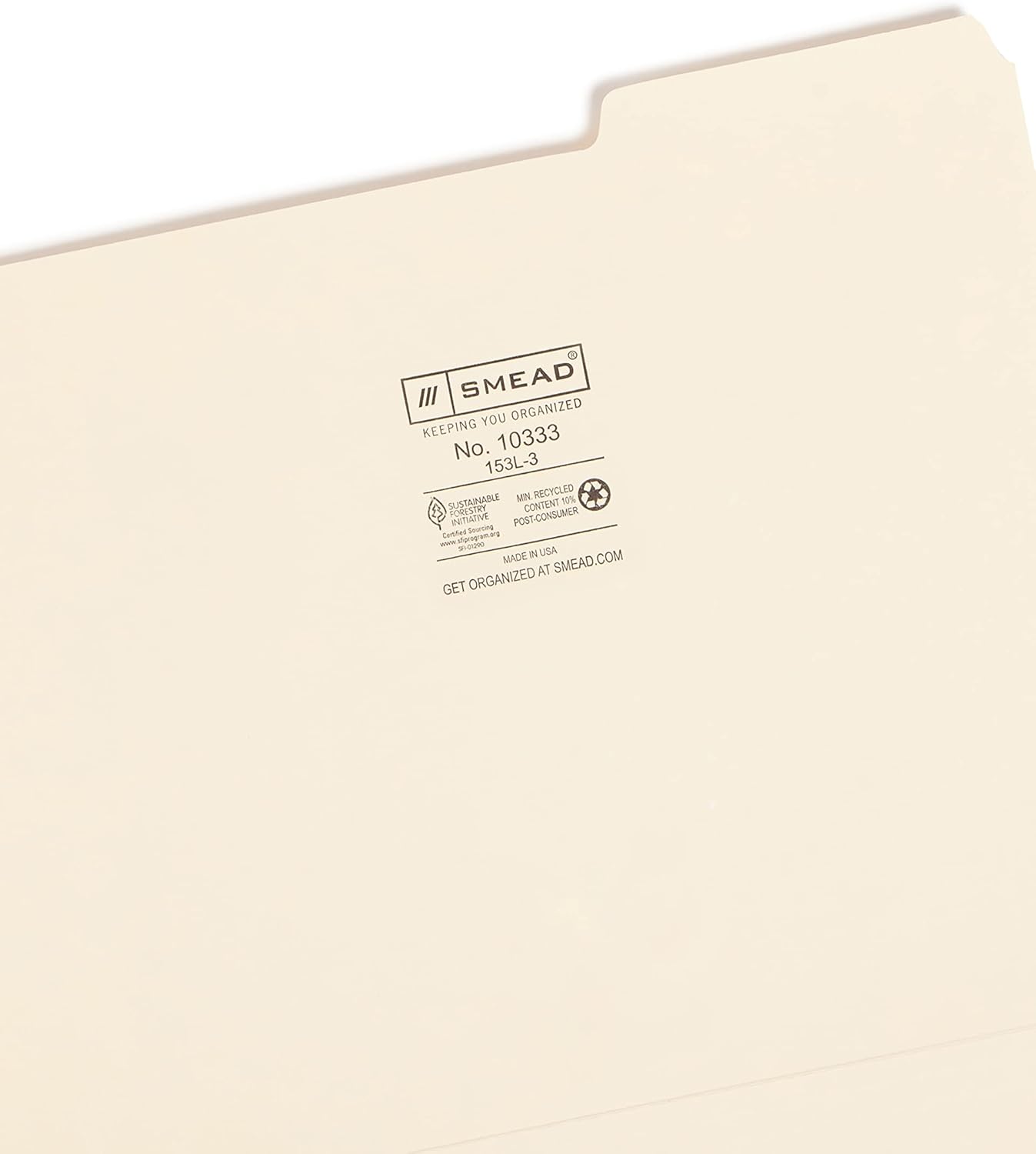 Smead File Folder, 1/3-Cut Tab Right Position, Letter Size, Manila, 100 Per Box (10333)