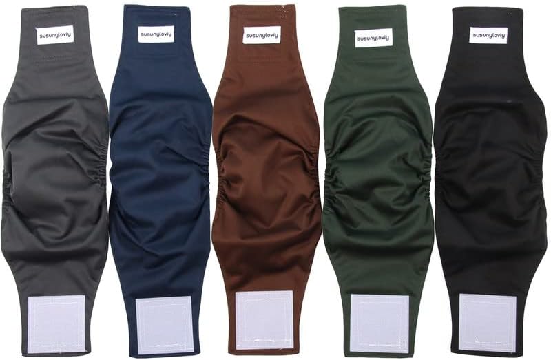 Washable Belly Band for Male Dogs,Pack of 5 Reusable Super Absorbent Small Dog Diapers Male Puppy Belly Wrap,XS