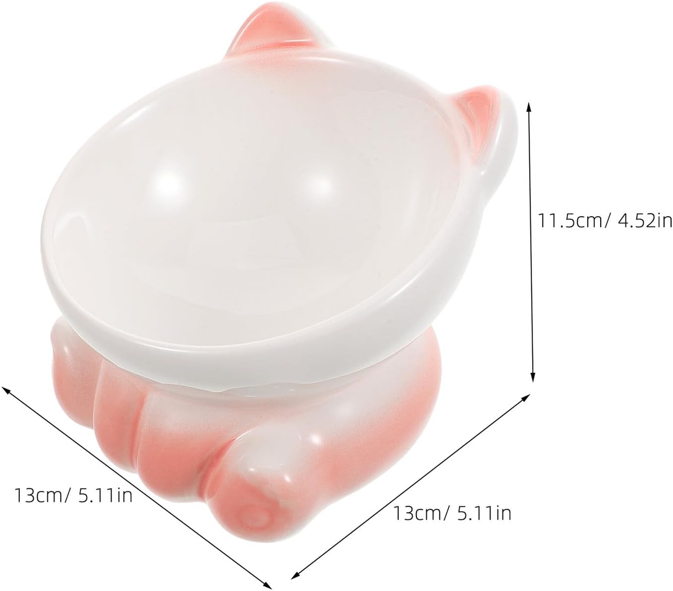 Milisten Ceramic Raised Cat Bowl Elevated Pet Feeder with Stand Slow Feeder Design for Portion Control Whisker-Friendly Food and Water Dish Suitable for Senior Cats and Small Dogs
