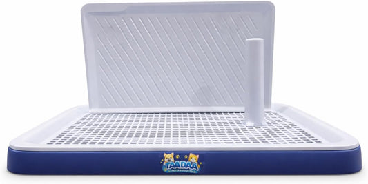 Dog Potty Training Tray with Raised Wall Indoor Puppy Toilet Pad Holder, Reusable Plastic Pet Toilet for Small & Medium Dogs, Easy Clean Dog Bathroom for Home & Apartment