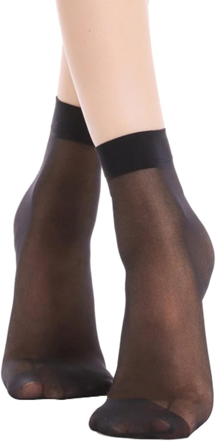 YAGAXI Women's Everyday Sheer Ankle Nylon Soft socks - 9 Pairs 20D Reinforced Toe with Comfort Top Hosiery
