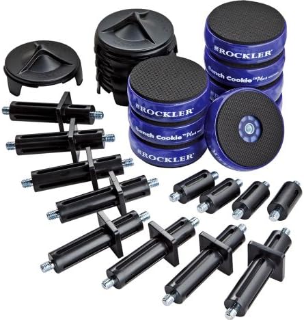 Rockler Bench Cookies Work Gripper Master Kit – Cookies for Work Holding, Risers for Clearance, & Cones for Finishing – Connect Bench Cookie Plus for Added Height – Woodworking Kit for Bench System