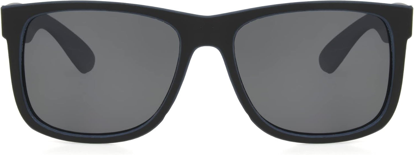 Foster Grant mens Jace Polarized for Digital Sunglasses Sunglasses, Matte Black and Navy, 54mm US