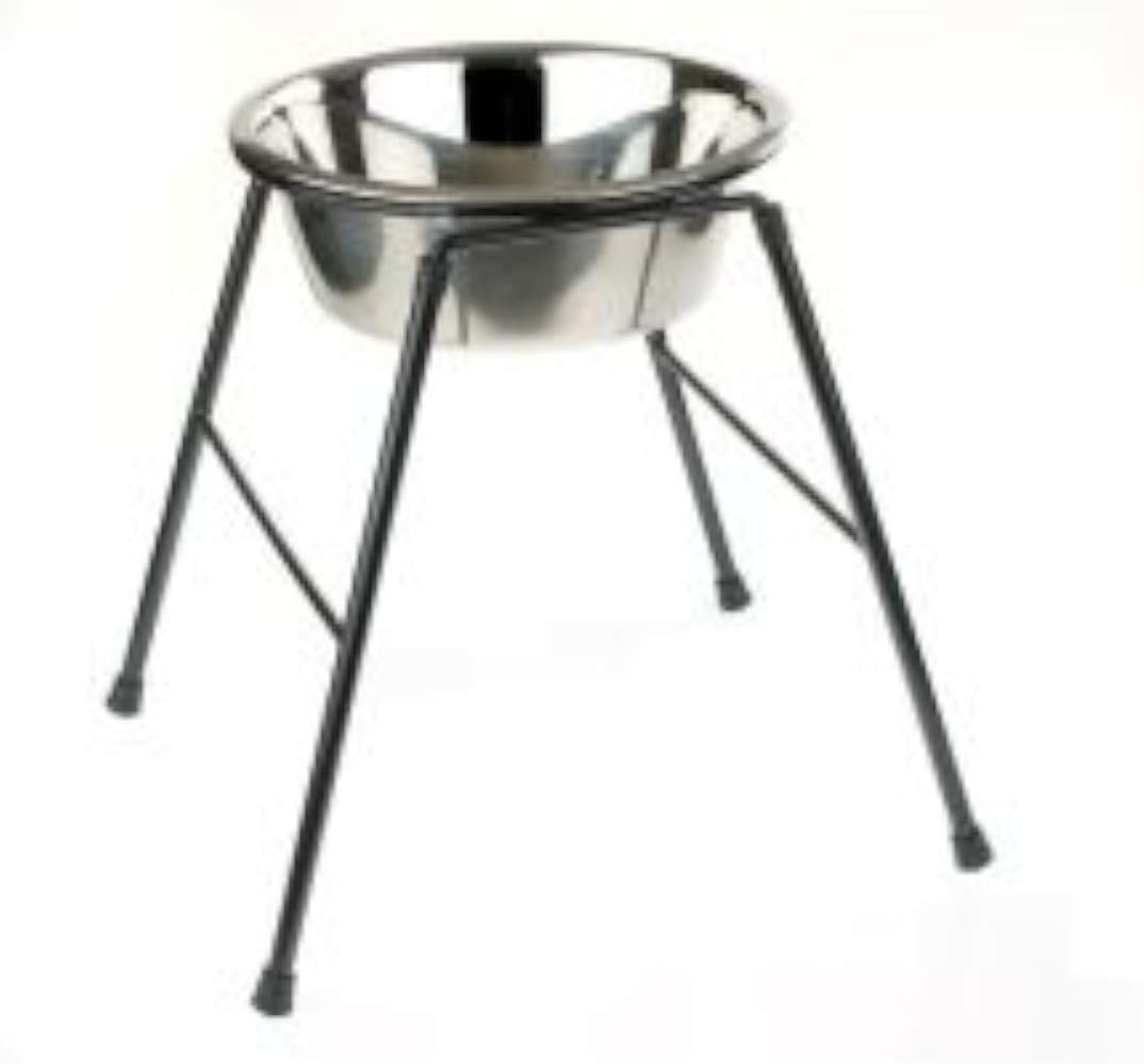 CLASSIC Pet Products Single Feeder High Stand with 4000 ml Stainless Steel Dish, 370 mm Tall