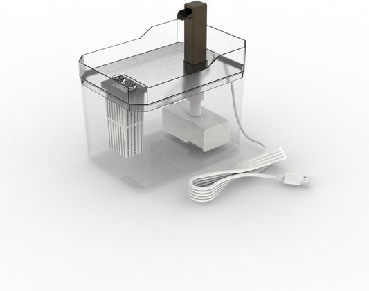 Cute Automatic Small Cat Water Fountain,1.5L Transparent Detachable Tank,Quiet Pump & LED Light,Easy to Clean & Assemble,Portable Mini Pet Dog Fountain Drinker Ideal for Car,Indoor,Travel,Gift