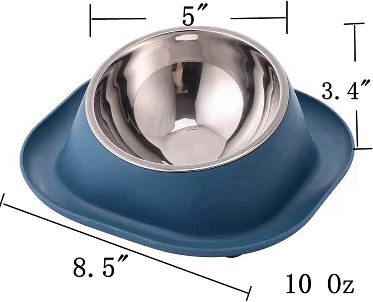 No Spill Cat Bowl Ant Proof Cat Dish for Kitten Pet Dog Small Animals Blue S