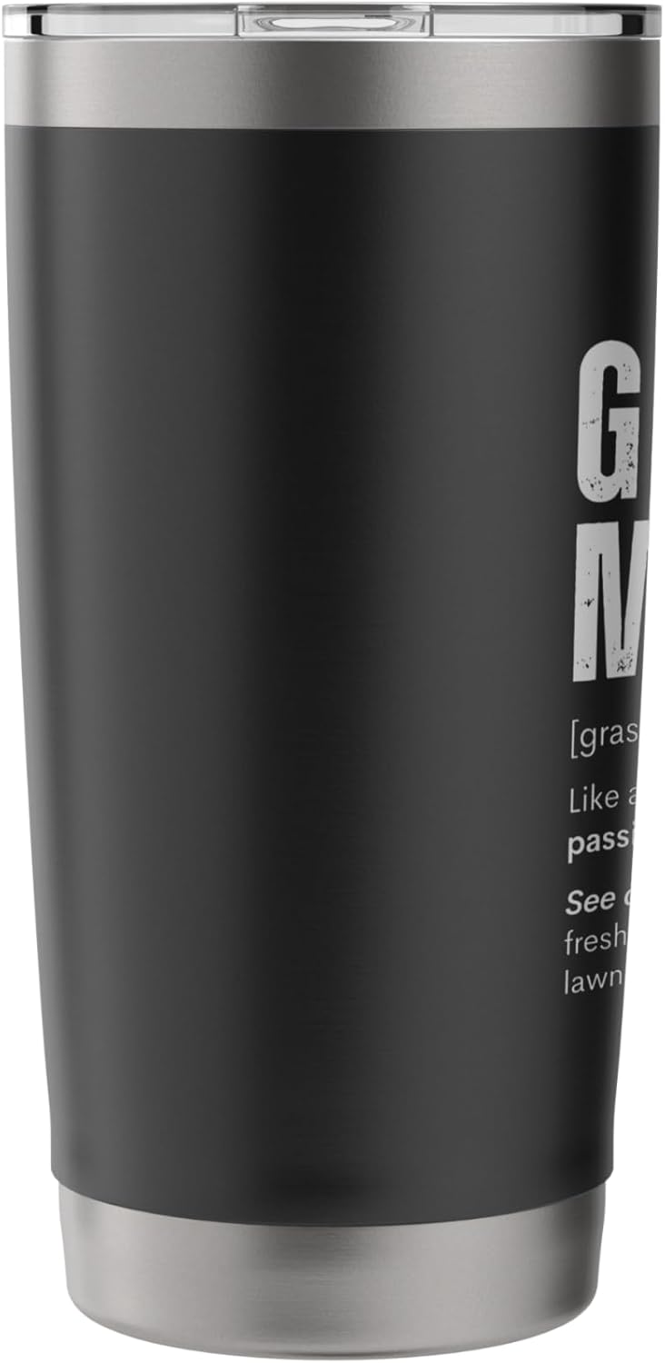Grass Master Funny Lawn Care Gift for Yard Enthusiasts Stainless Steel Insulated Tumbler