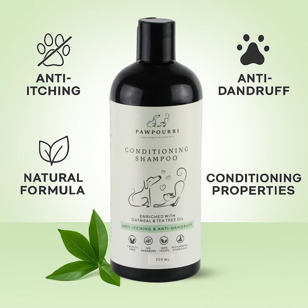 Conditioning Shampoo for Dogs, Puppy, and Cats - 6.7 fl oz (with Tea Tree Oil & Oatmeal)