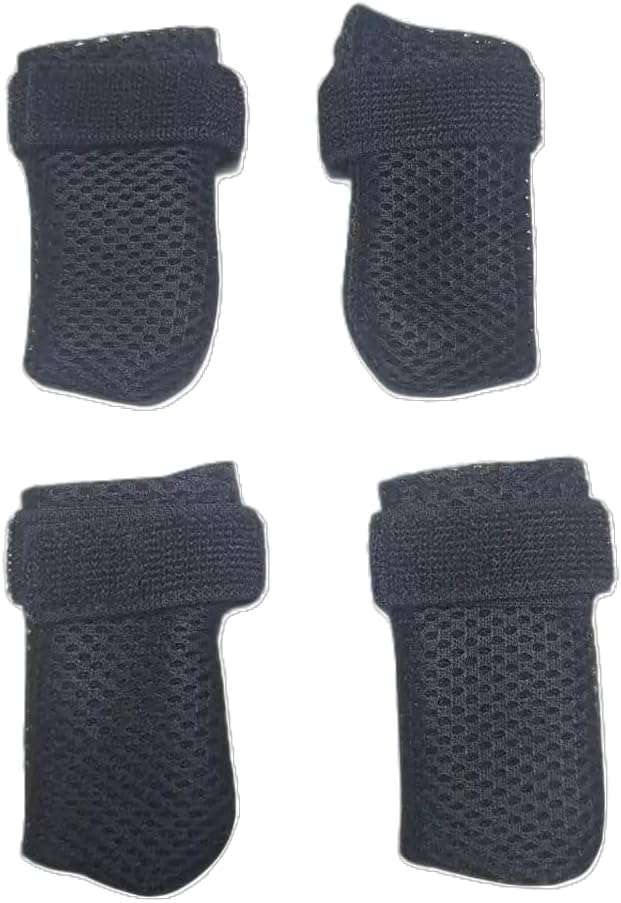 JITUIHOM 4 PCS Cat Mittens to Prevent Scratching, Adjustable Dog Booties to Prevent Scratching, Breathable Mesh Shoes, Prevent Scratches, Suitable for Bathing, Feeding and Nail Trimming (Black, M)