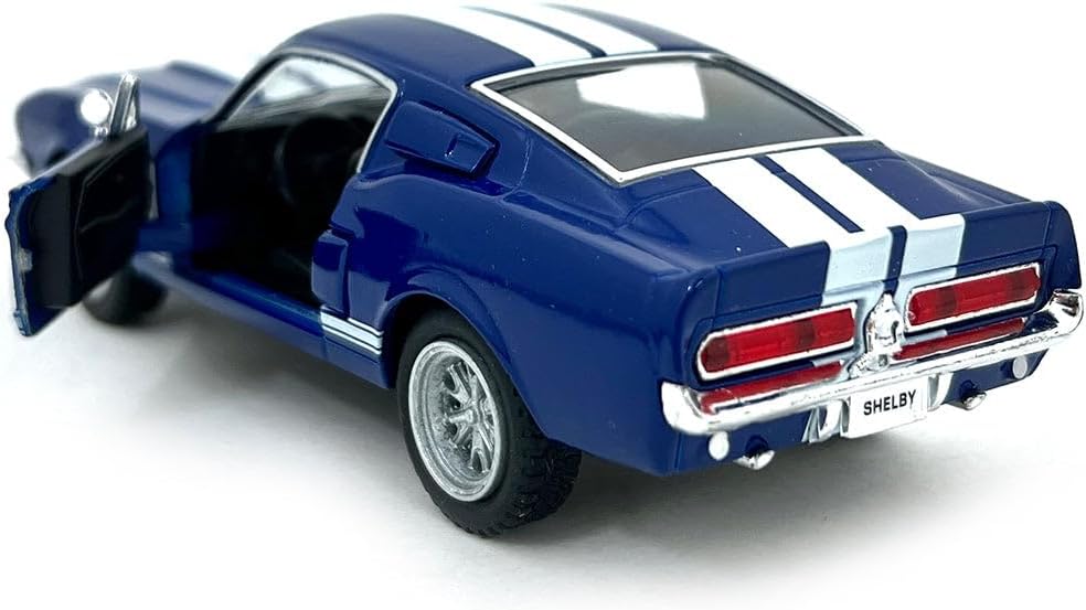 KiNSMART - 1967 Ford Shelby Mustang GT500 1:38 Scale 5" Die Cast Metal Model Toy Muscle Car (Blue)