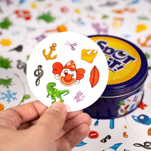 Asmodee Spot It! Classic Card Game (2024 Refresh) - Pocket Eco Edition, 5-in-1 Visual Perception Game for Quick Reflexes and Family Fun, Ages 6+, 2-8 Players, 10 Minute Playtime