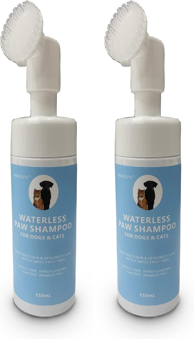 2 Pack Pet Paw Cleaner for Dogs & Cats, Waterless Foam with Silicone Scrubber, Dogs Cats Feet Paw Cleaner