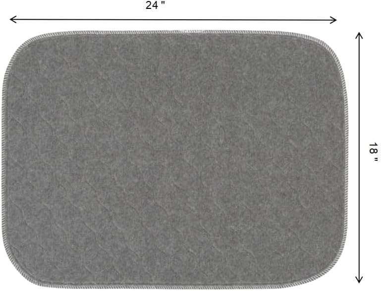 Extra Large Washable Dog Pads 2-Pack, 18x24 Reusable Absorbent and Waterproof Mat for Puppy Potty Training, Whelping, Crates & Couches
