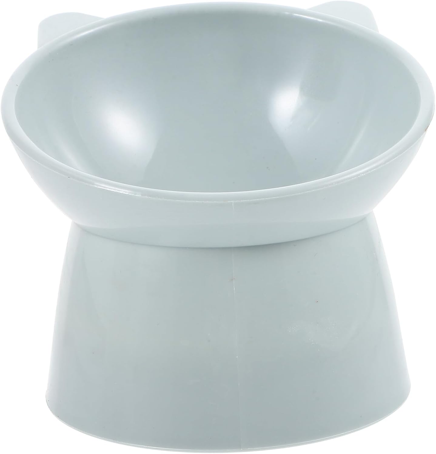 Raised Cat Food Bowl Ergonomic Design Elevated Plastic Cat Feeding Bowl with Neck Protection Slow Feeder Shallow Dish Grey