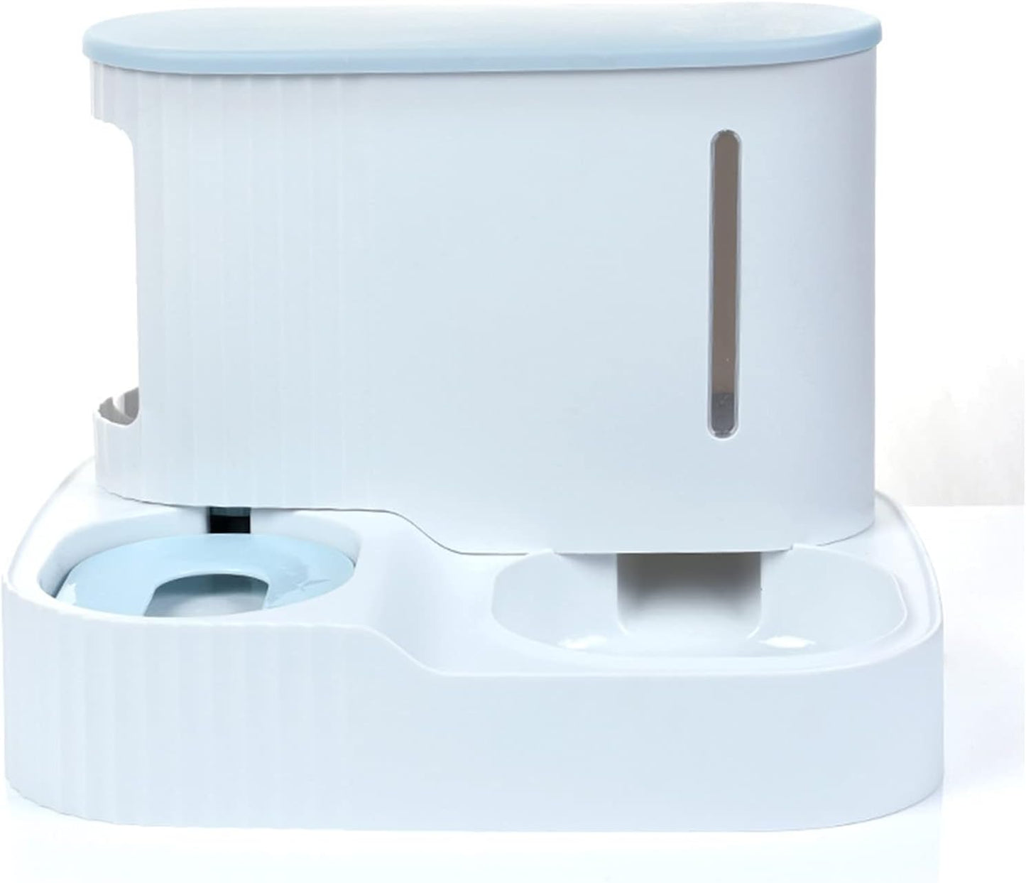 2 in 1 Automatic Gravity Cat Feeder, Dog Food and Water Dispenser Large Capacity, Cat Water Fountain for Small Medium Cats, Dogs, Puppies and Rabbits,Blue