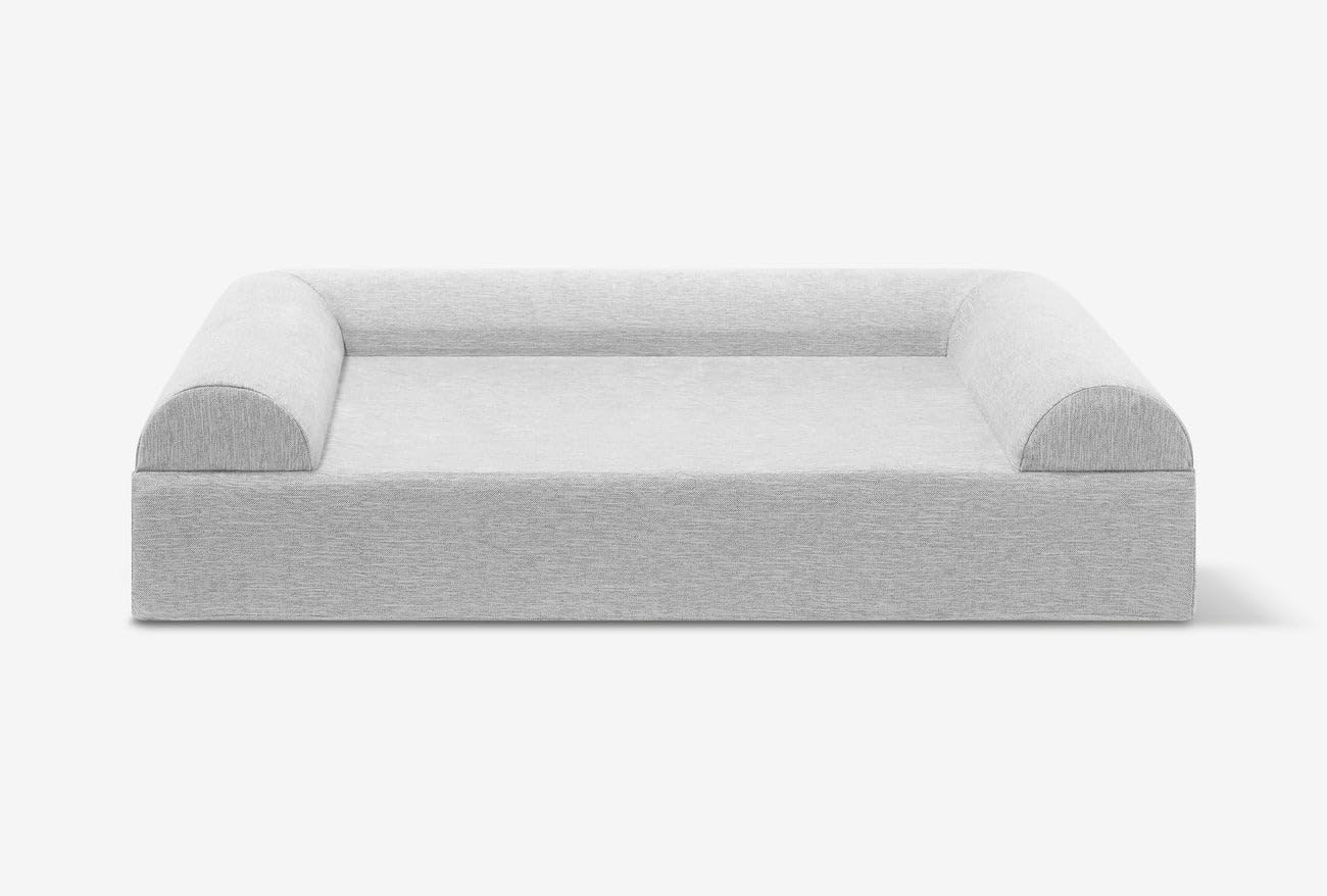 Barker Beds Large Orthopedic Dog Sofa Bed - 7" Foam, 3-Sided Bolster - 50-70 lbs - Joint Pain & Arthritis Relief - Washable - 48"x30"x7" - Stormcloud Linen