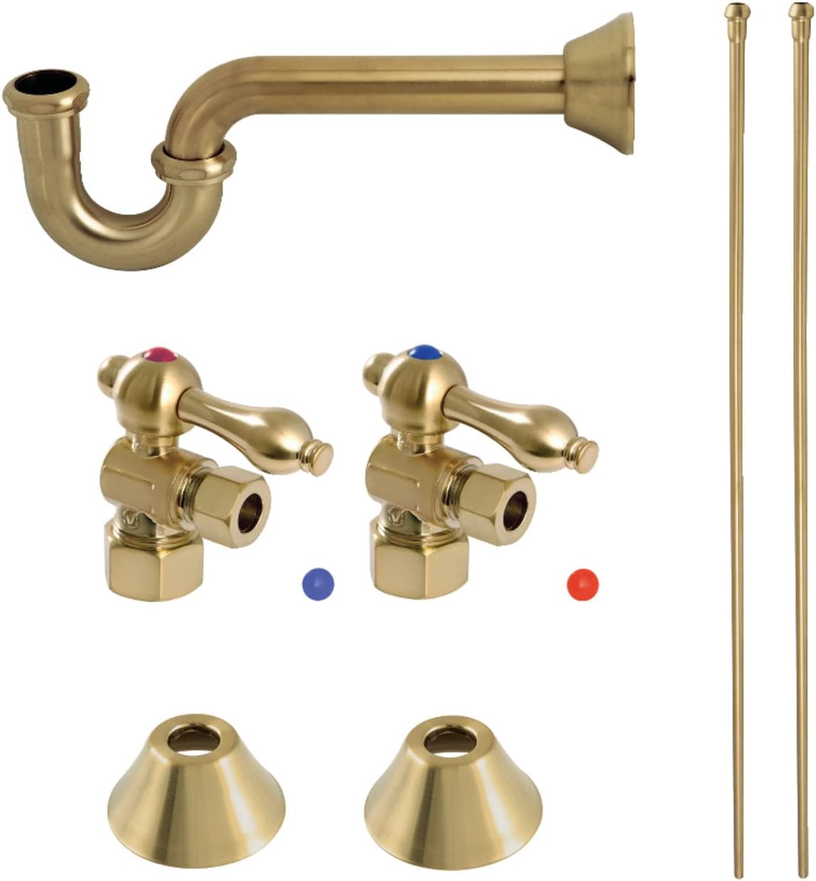 Kingston Brass CC53307LKB30 Trimscape Traditional Plumbing Sink Trim Kit with P-Trap in Brushed Brass